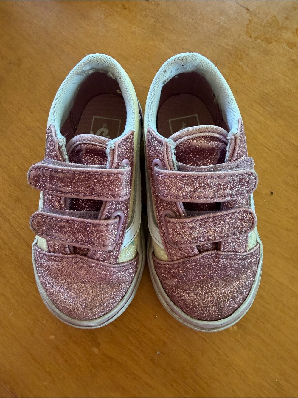 Kids size 7 Glitter Vans Sneakers - Pink